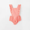 pinafore party romper, 6-9m - pink