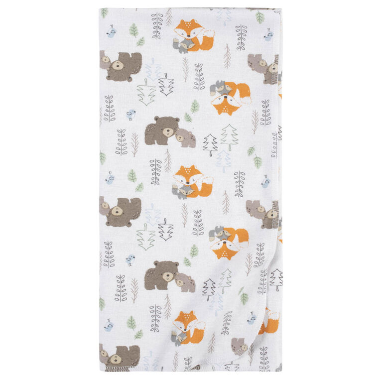 Gerber 5 Pack Flannel Receiving Blanket - Woodland Fox