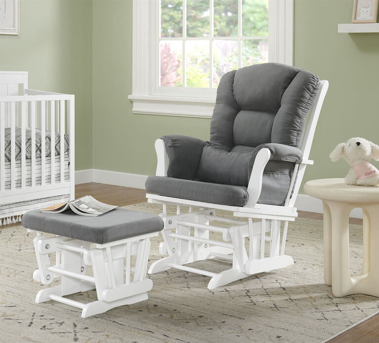 Oxford Baby Sawyer Glider W/Ottomon White/Grey