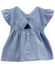 Ensemble 2 pièces haut en chambray et short extensible à motif fleuri Carter’s