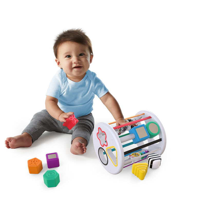 Boîte à formes Zen and Cal de Baby Einstein pour des jeux d'éveil sensoriel au sol. Tout petits et plus grands