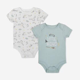 Harry Potter 2 Pack Bodysuit Set Aqua 0/3M