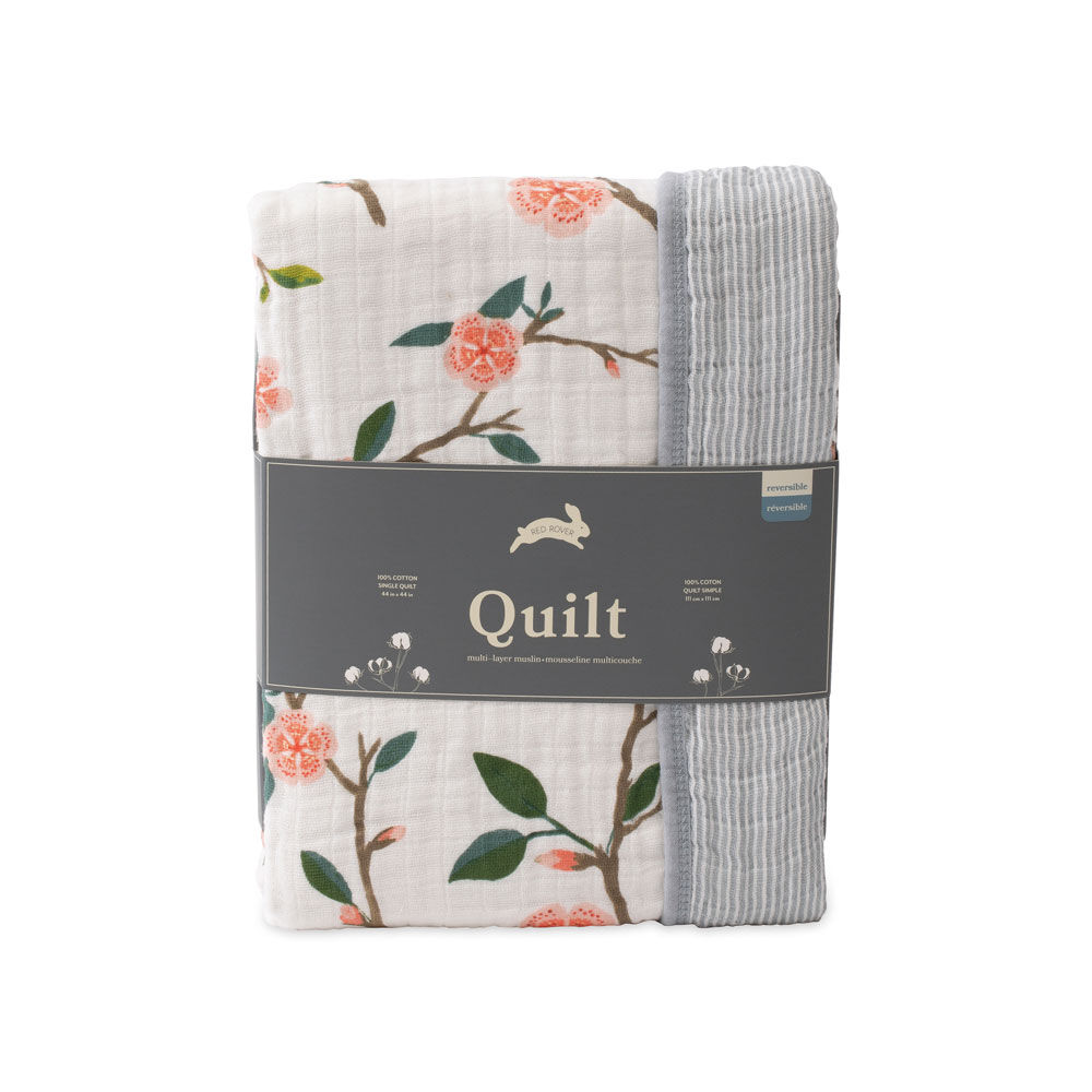Red Rover Cotton Muslin Quilt Peach Blossom R Exclusive