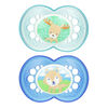 Mam Animals 2-Pack Silicone Pacifier 6+ - Blue/Green