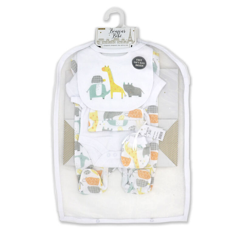 Bonjour Bebe Uni 5 Piece Zoo Animal Newborn