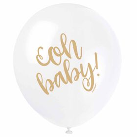 "Oh Baby" 12" Latex Balloons 8 pieces - English Edition