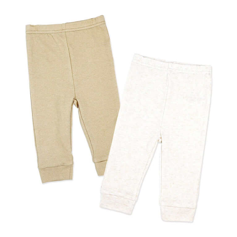 Naturelle 2 Piece Cuffed Pant Set: Beige 9M