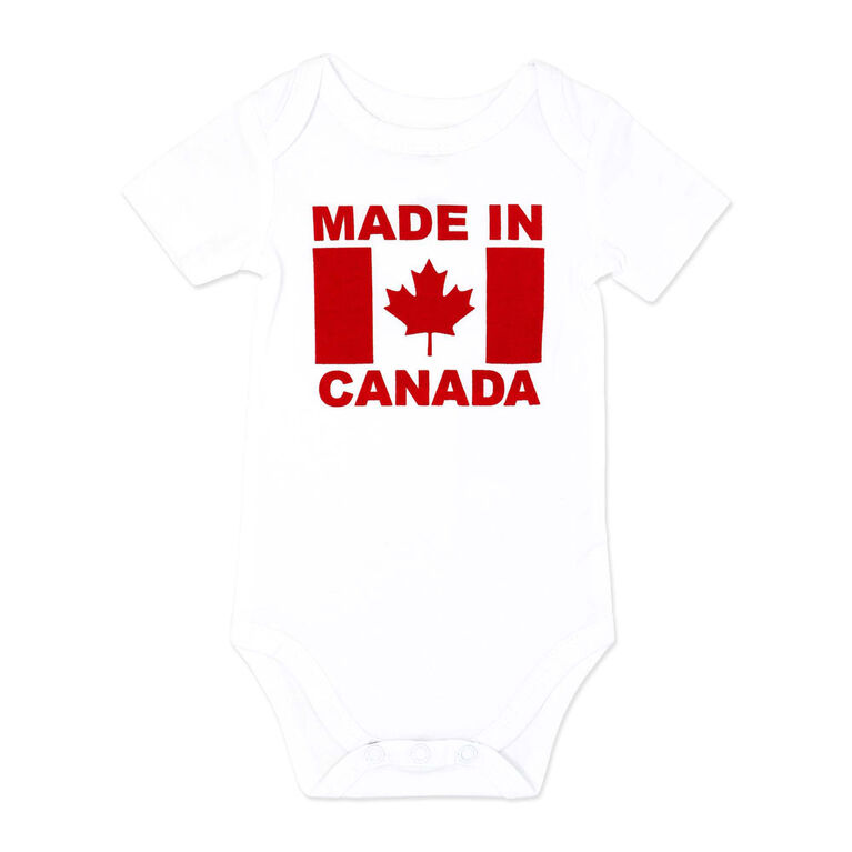 Oh Canada! By RTL Combinaison Blanche Fabriqué au Canada nouveau-né