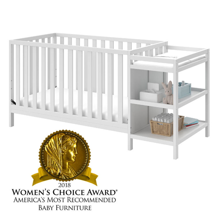 Storkcraft Pacific 4 In 1 Convertible Crib And Changer White