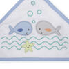 Koala Baby 2-Pack Hooded Towel & 4-Pack Washcoth Set, Blue Whales