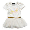 Olivia Rose –Short Sleeve Fairy Print Tutu Dress – White - 3-6 Months