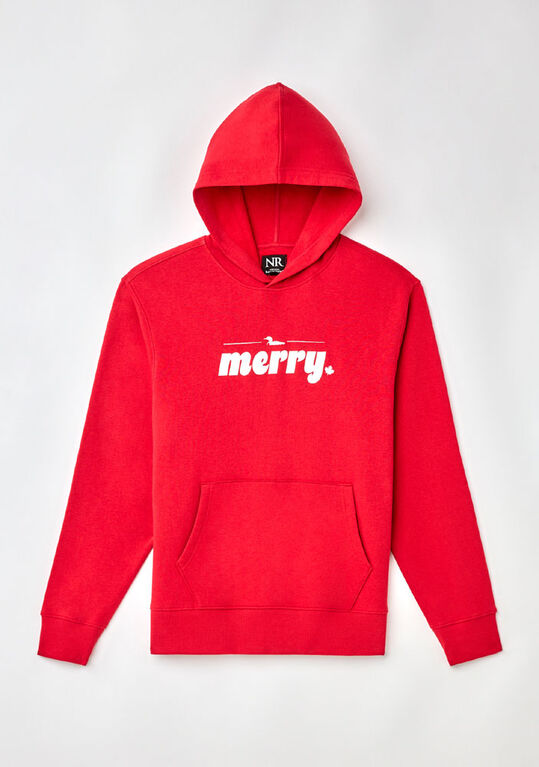 Northern Reflections Adult Festive Loon Hoodie Red Northern Reflections Adult Festive Loon Hoodie Red