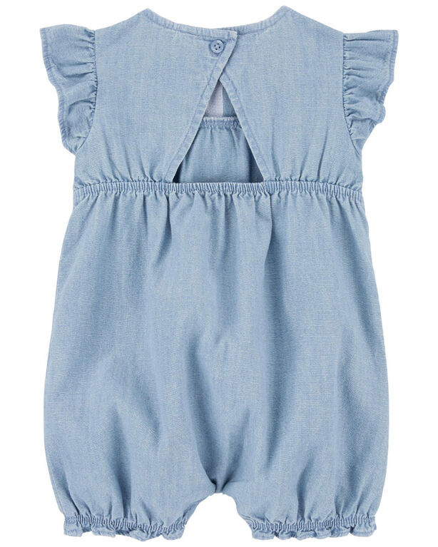 Carter's Chambray Flutter Romper Blue 24M