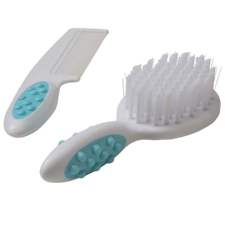 Safety 1st Soft Grip Brush & Comb - Artic Blue