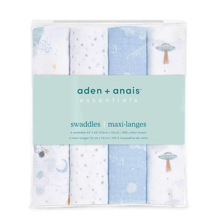 Languettes En Mousseline De Coton Aden + Anais Essentials Space Explorers, Lot De 4