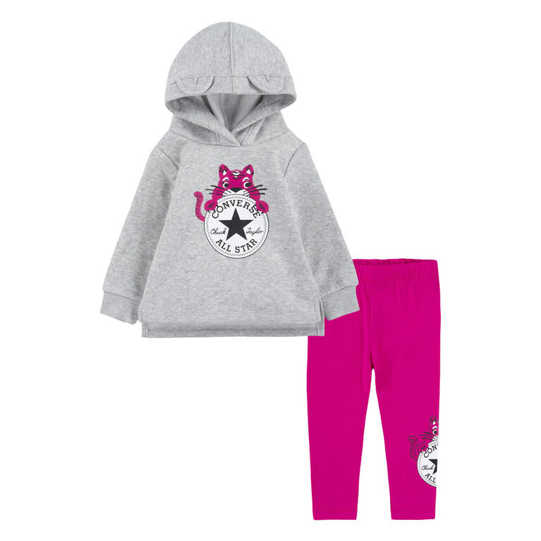 Converse Pullover Hoodie Set - Prime Pink - Size 18M