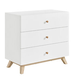 Commode Visby 3 Tiroirs Blanc/Naturel – Notre exclusivité