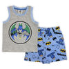 Batman 2 Piece Short Set - Grey Mix/Blue 4T