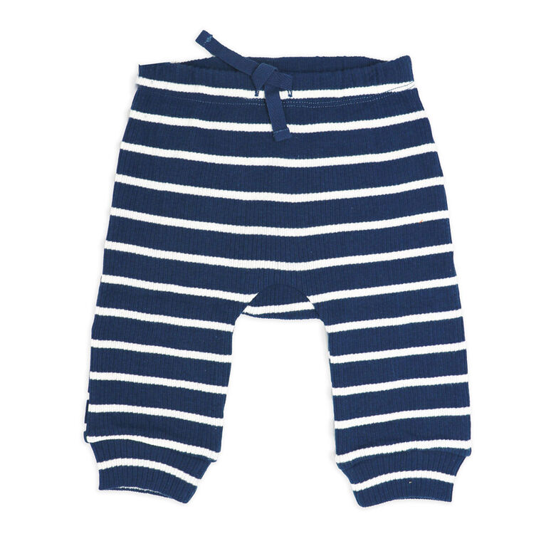 Baby Mode Ensemble Sherpa 3 pi&egrave;ces : rayures bleu marine, 3-6 mois