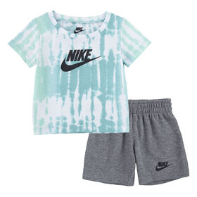 Ensemble T-shirt et Shorts Nike - Gris Mélange  - Taille 18 Mois