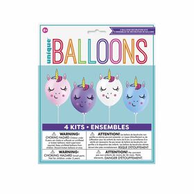 Make Your Own Unicorn Balloons 12", 4 piees