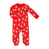 Baby Mode Grenouillère de Noël zippée en coton : Bonhomme de neige rouge 12M