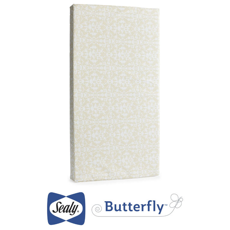 Sealy Butterfly Deluxe Waterproof Crib Mattress and Toddler Mattress