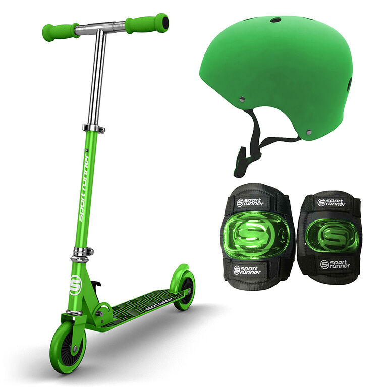 Sport Runner 120Mm Kick Scooter & Helmet Set Green Toys R Us Canada
