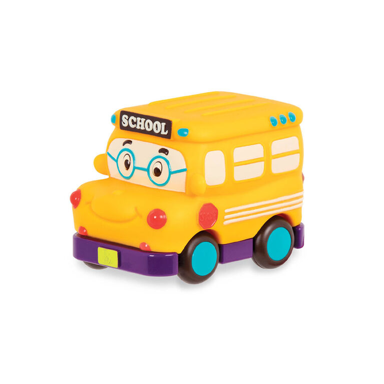 B. Toys Mini Wheee-Ls! Yellow Bus Gus, Pull-Back Toy School Bus