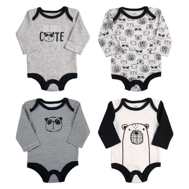 Rococo 4 Pk Bodysuit - Assorted colors, Newborn