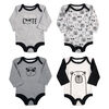 Rococo 4 Pk Bodysuit - Assorted colors, Newborn