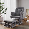Child Craft Forever Eclectic Cozy Glider and Ottoman, Cool Gray with Dark Gray Cushion