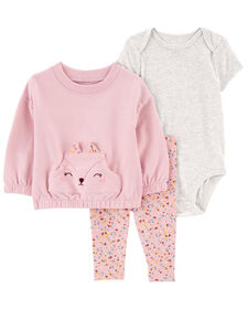 Ensemble 3 pièces cardigan rose Carter’s