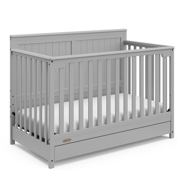 Graco Hadley 4 In 1 Convertible Crib With Drawer Pebble Grey