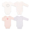 Koala Baby 4Pk Long Sleeve Bodysuit Made With Love, 0-3 Months