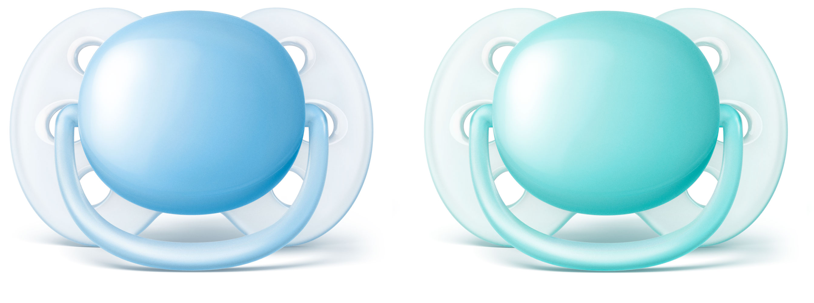 Philips AVENT Ultra Soft pacifier 0-6 Months, 2-Pack - Blue/Teal