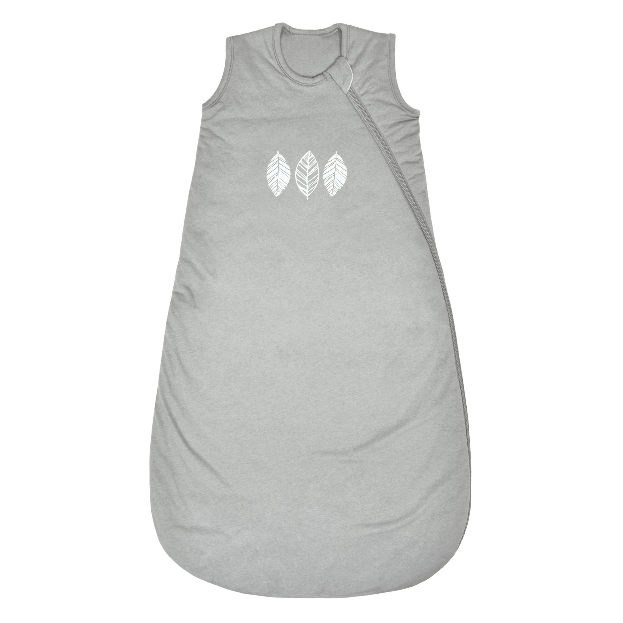 Perlimpinpin Quilted cotton sleep bag Grey leaves, 618 Months