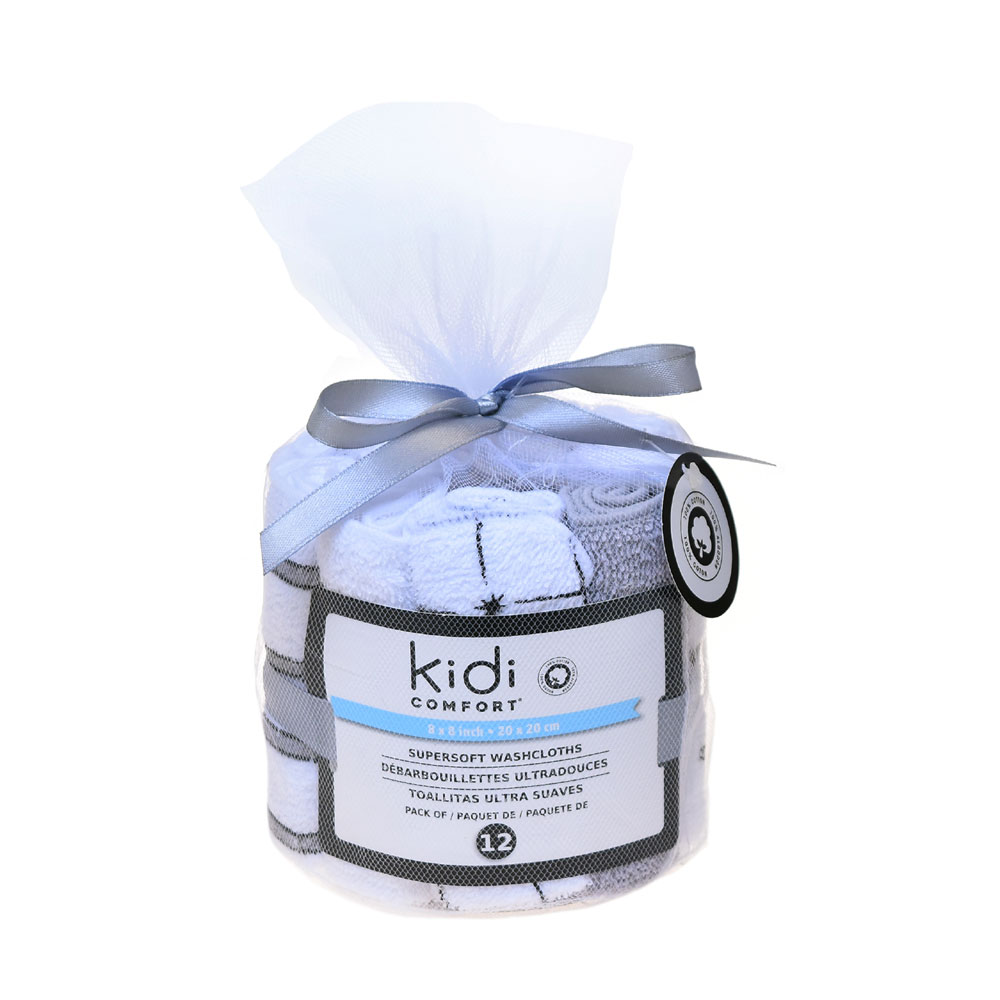 Washcloths 12 pack Grey Babies R Us Canada