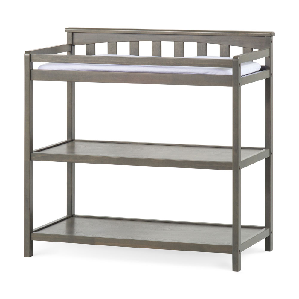 Forever Eclectic by Child Craft Wilmington/Camden Flat Top Dressing Table, Dapper Gray Babies
