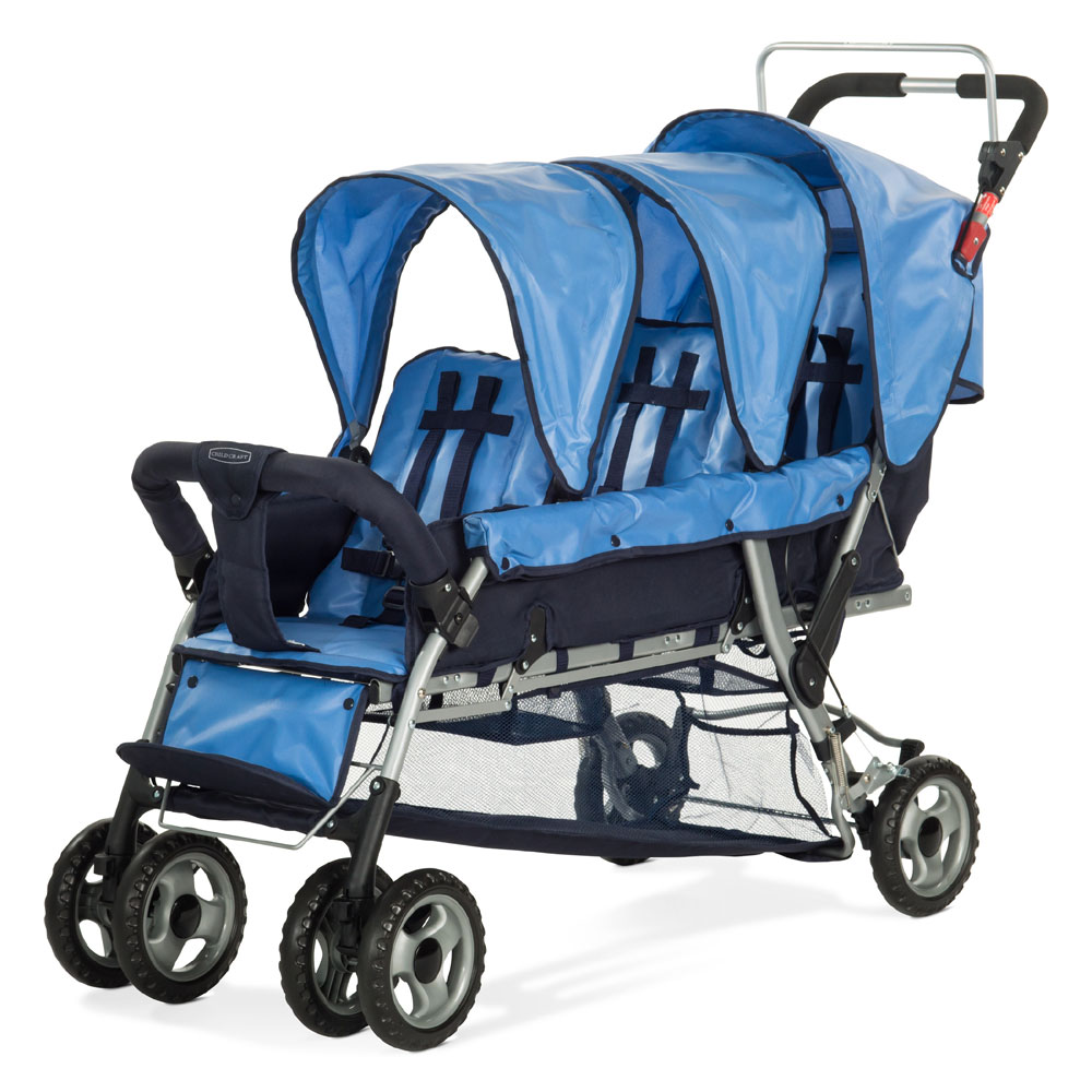 Child Craft Sport MultiChild Triple Stroller, 3Passenger Blue