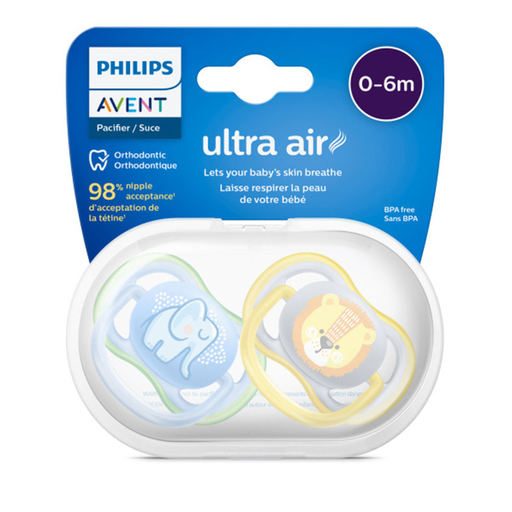 Avent Ultra Air Pacifier 06 Months 2 Pack Assortment May Vary Babies R Us Canada