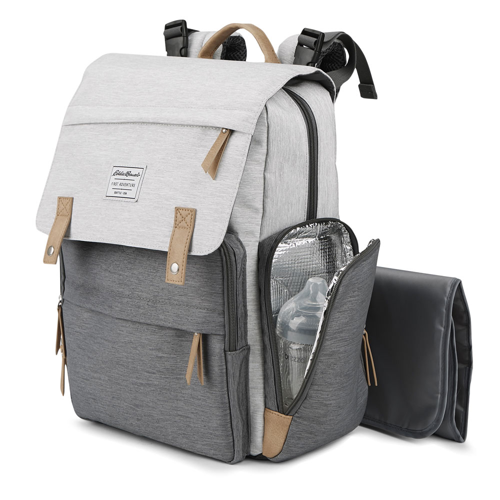 Eddie Bauer Places and Spaces Cascade Backpack Diaper Bag Grey