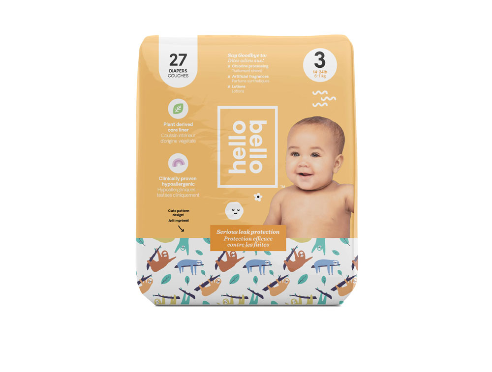 Hello Bello Jumbo Diaper Sleepy Sloth Size 3 Babies