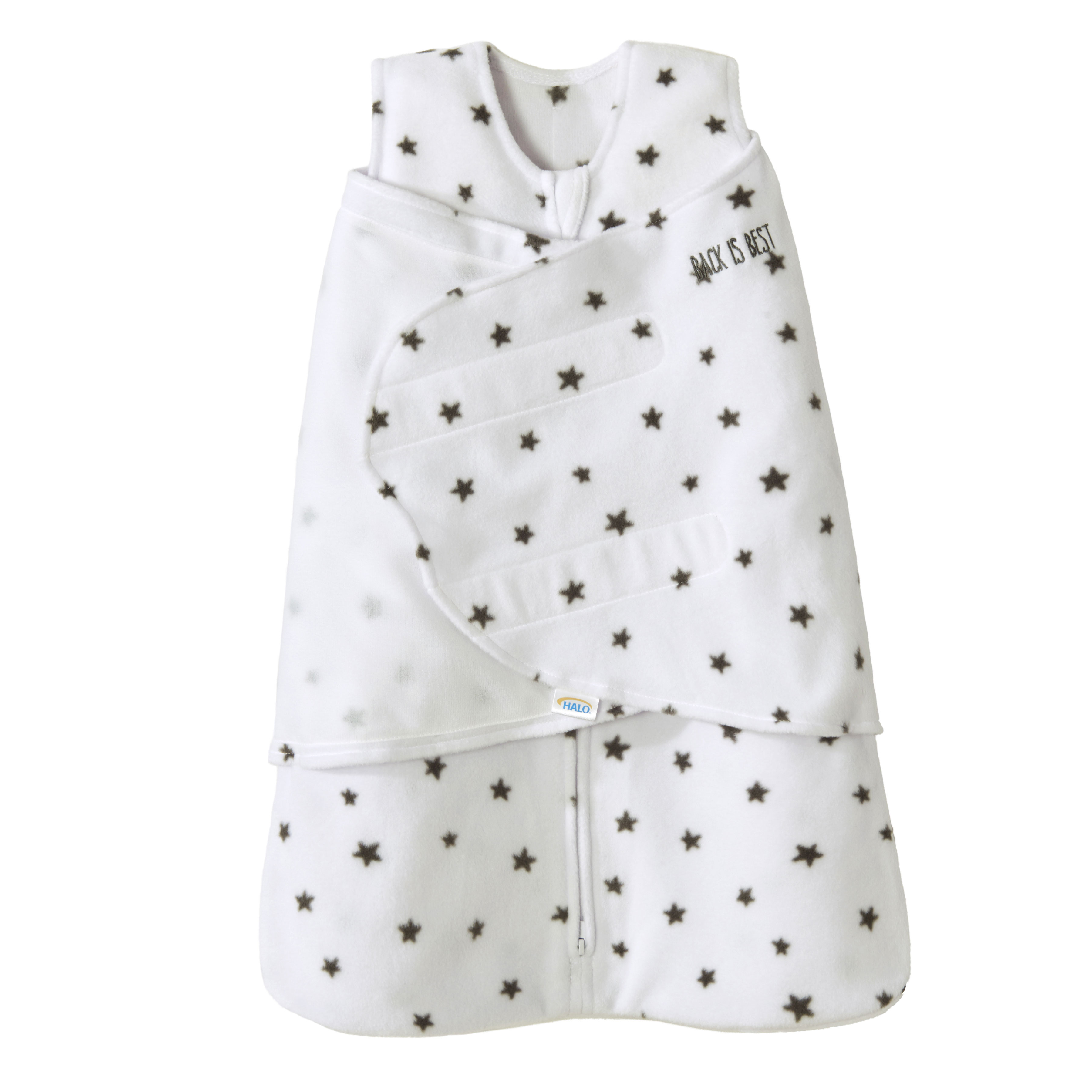 HALO SleepSack Swaddle Micro Fleece Charcoal Stars Small Babies