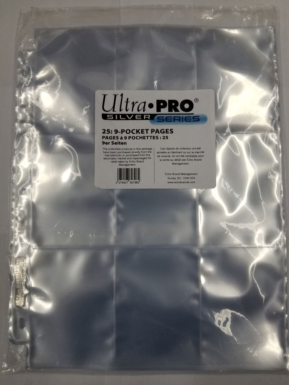 Ultra Pro Silver Series 9-Pocket Pages 25 Count Pack 