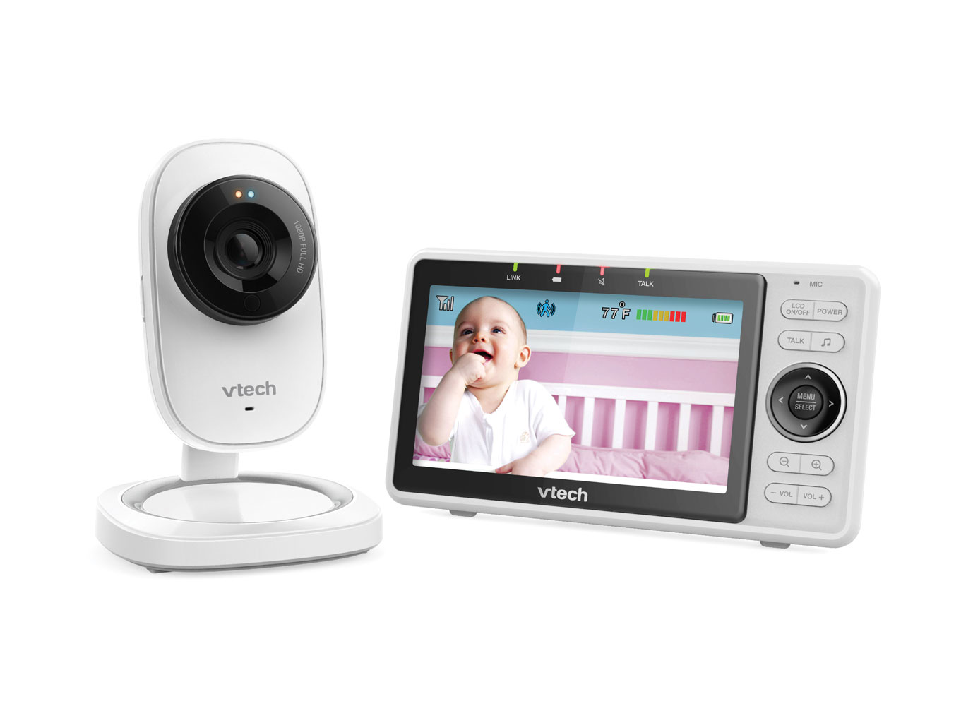 Moniteur vidéo de bébé WiFi de 5 po, avec caméra HD 1080p à vision