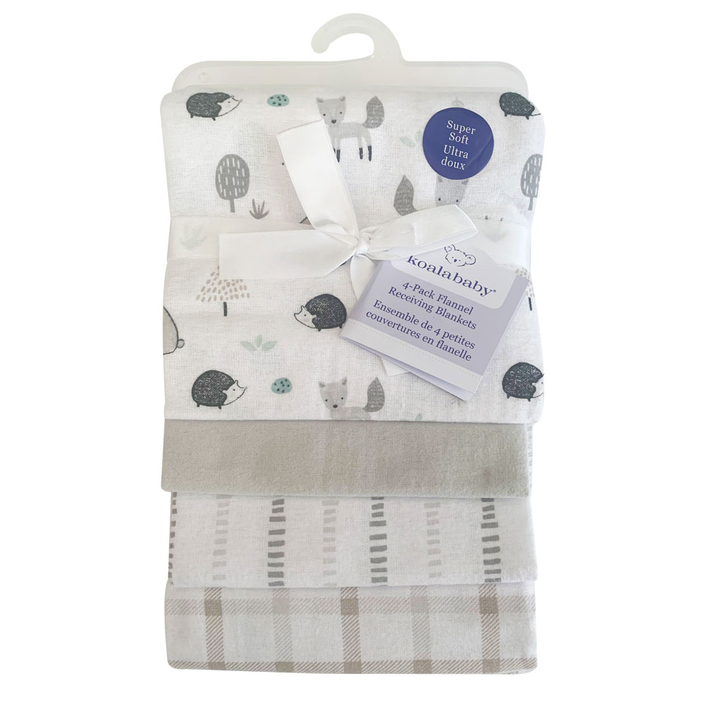 Koala Baby 4 Piece Receiving Blankets Grey Woods Babies R Us Canada
