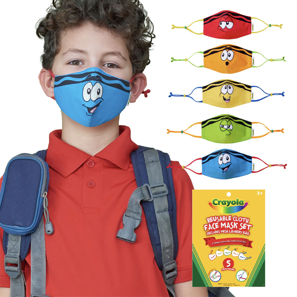 Crayola Kids Reusable Cloth Face Mask Set, Tip Faces Toys R Us Canada