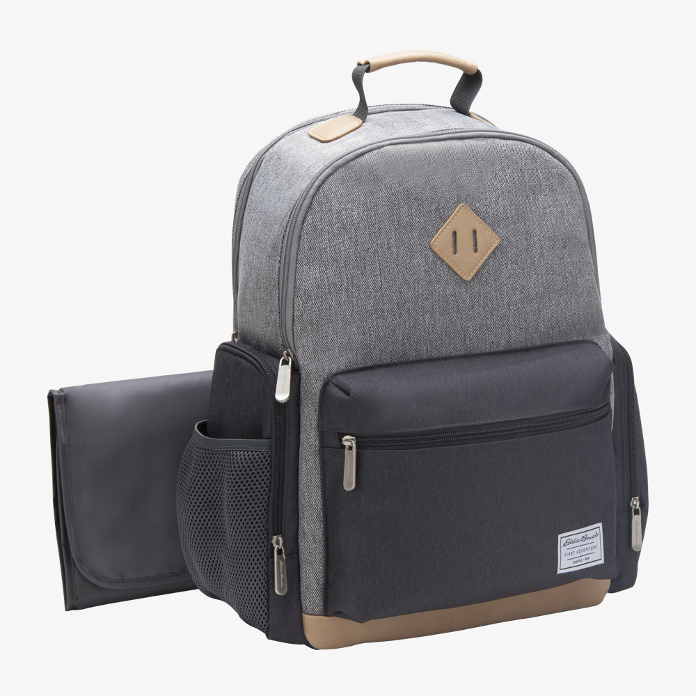 Eddie Bauer Places and Spaces Bridgeport Backpack Diaper Bag Grey