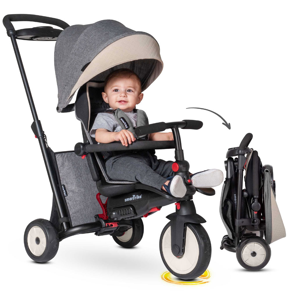 smarTrike STR5 7 Stage Folding Stroller Certified Baby Trike Grey